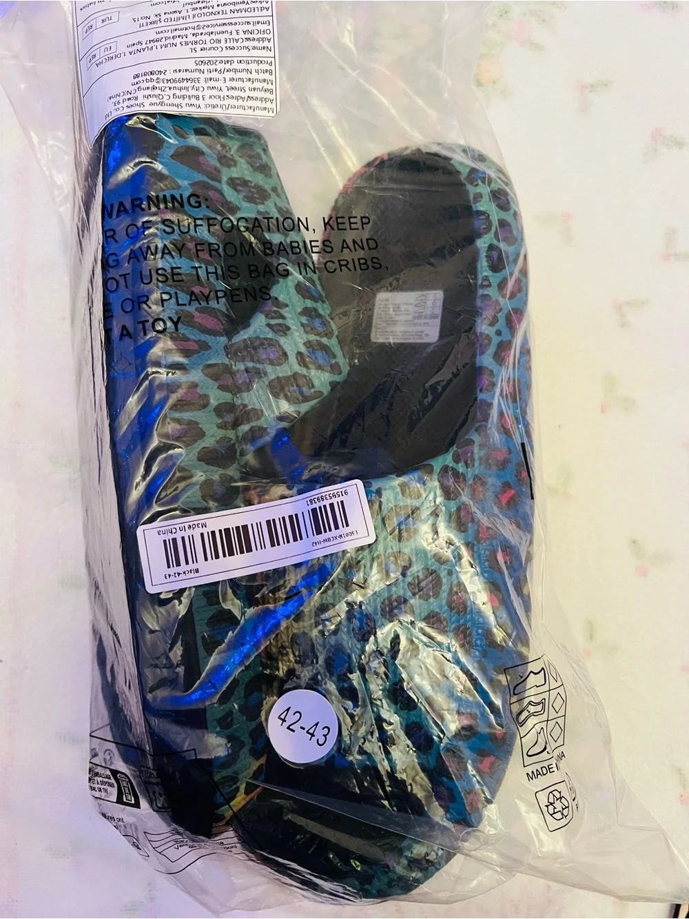 Ladies Black Rainbow Leopard Print Sandals